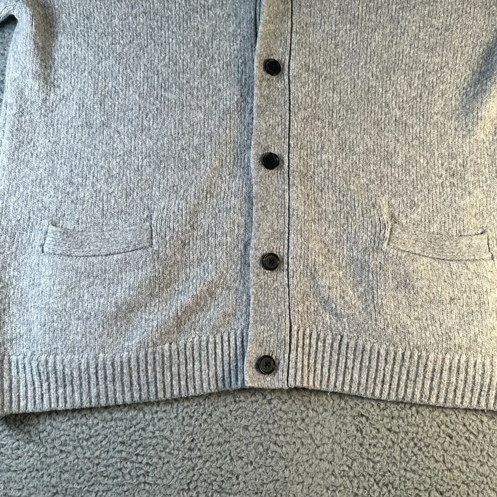Abercrombie‎ Fitch Cardigan Mens XXL Tall Gray VNeck Button Front Pocket Knit